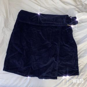 NWT navy velvet ribbed skirt